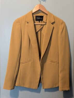 Lafayette 148 New York Mustard Blazer Open Front Size 0 Oversized